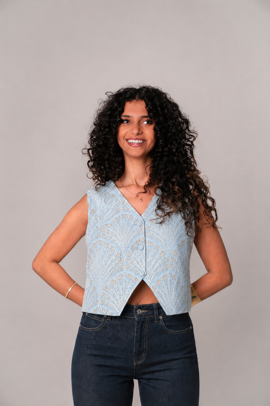Embroidered  vest