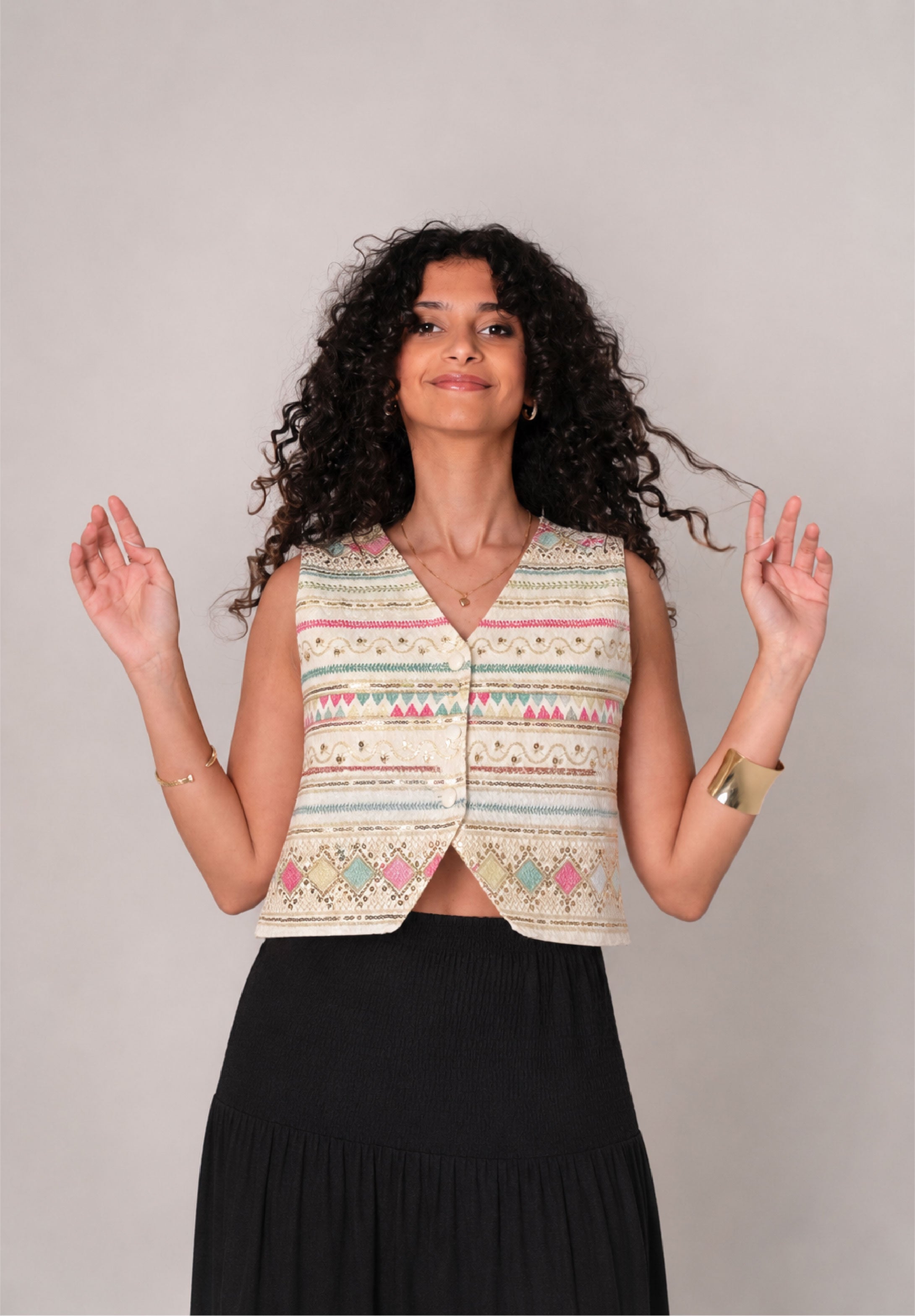 Embroidered  vest