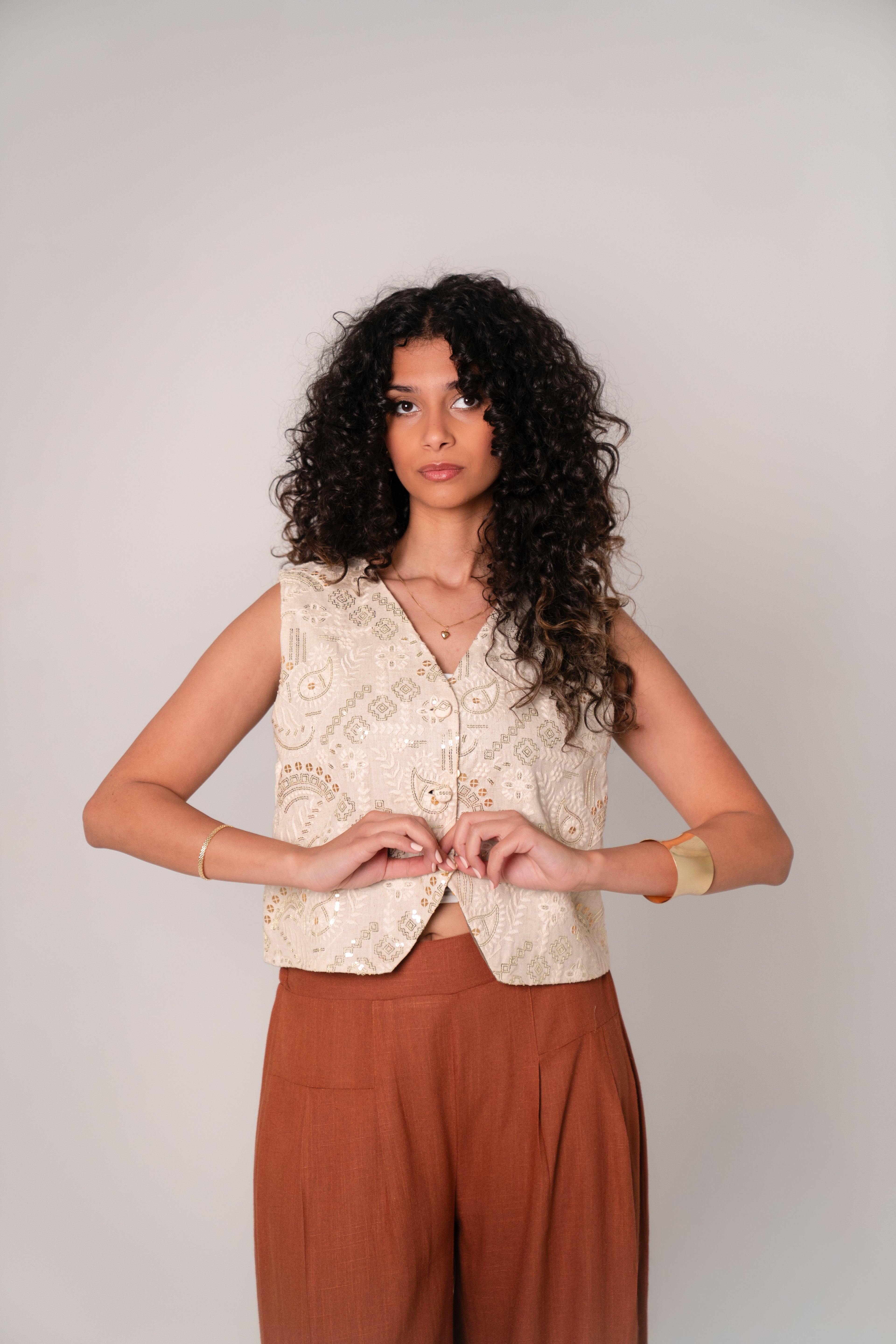 Embroidered  vest