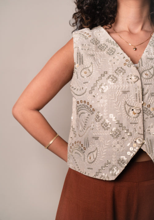 Embroidered  vest