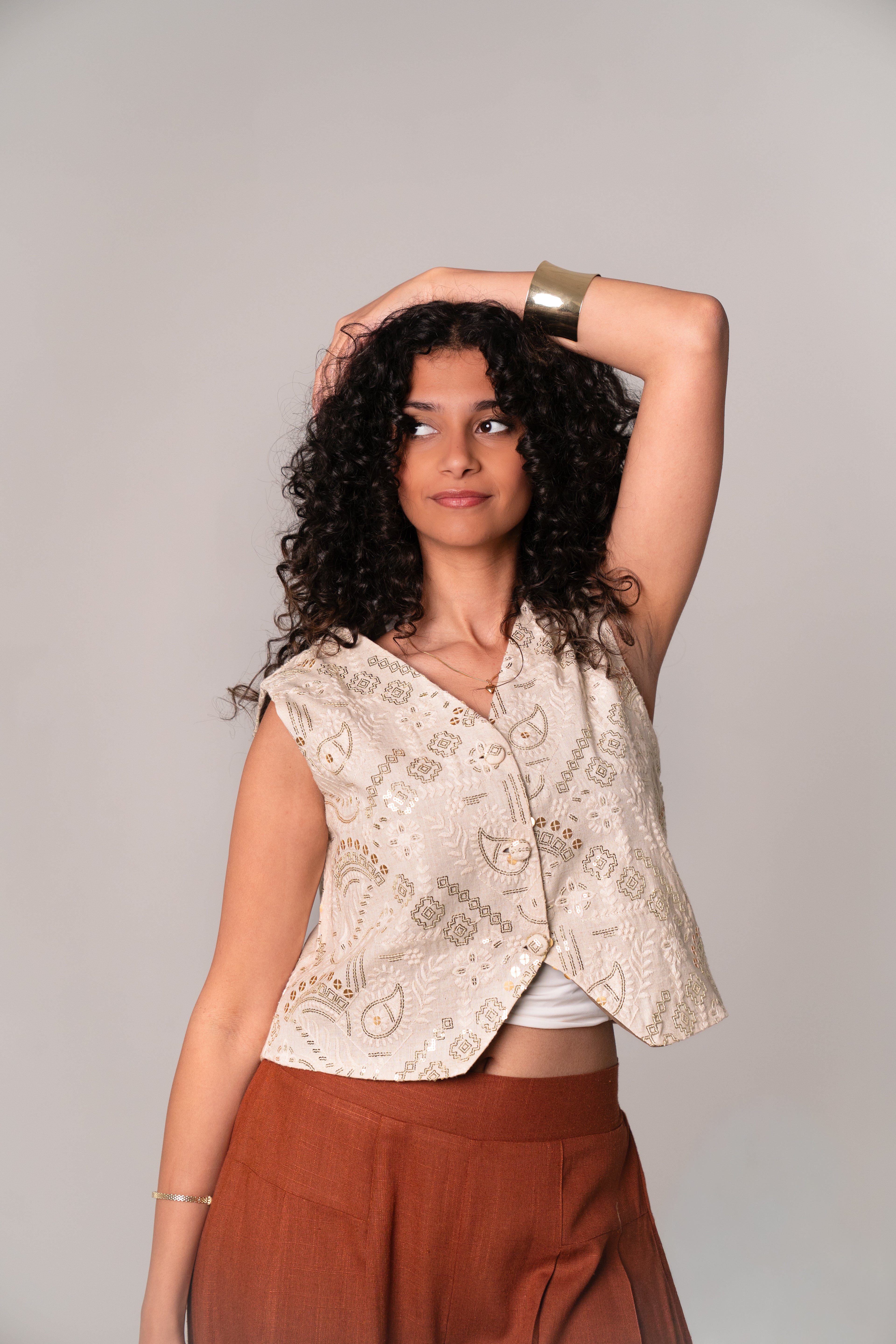 Embroidered  vest