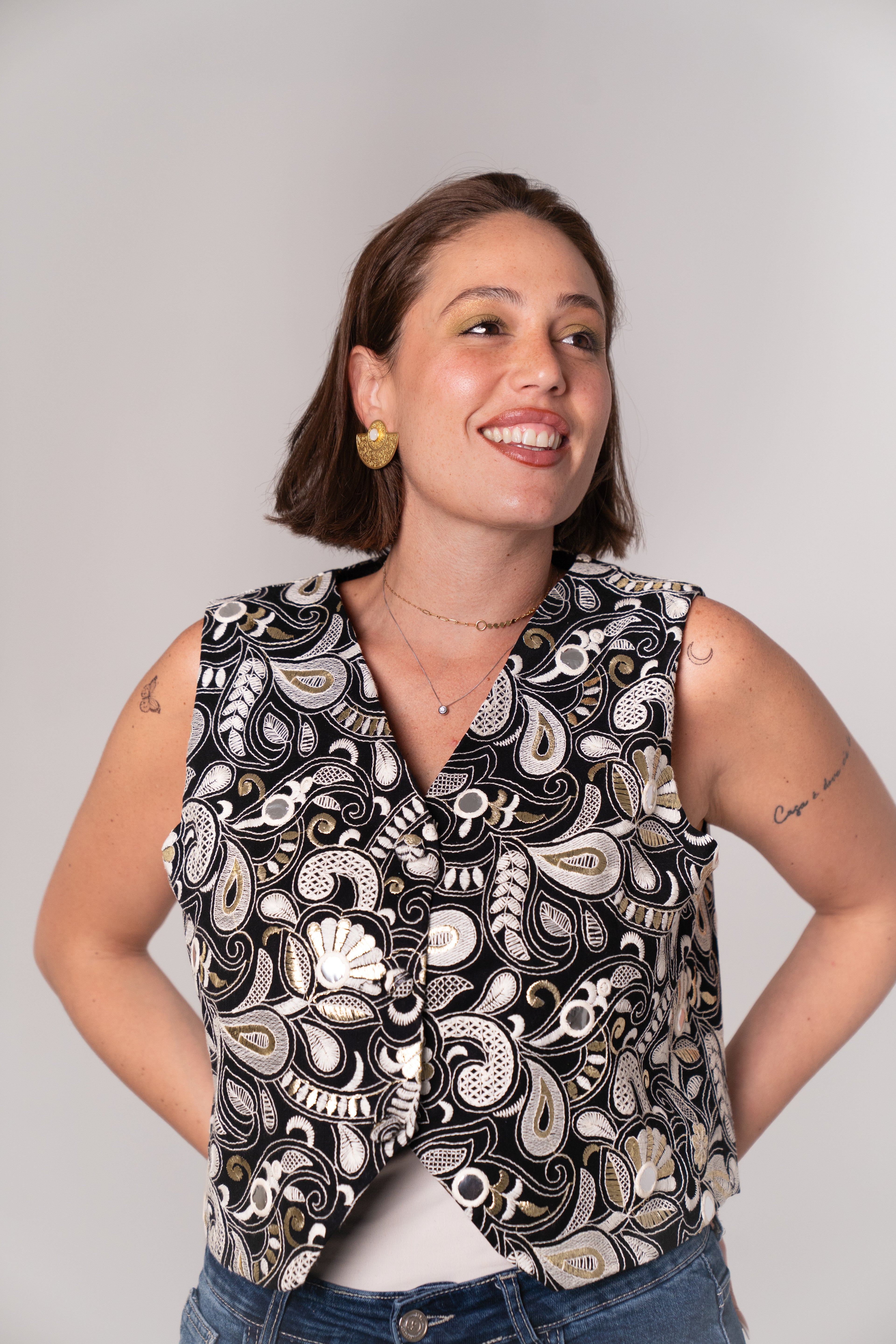 Embroidered  vest